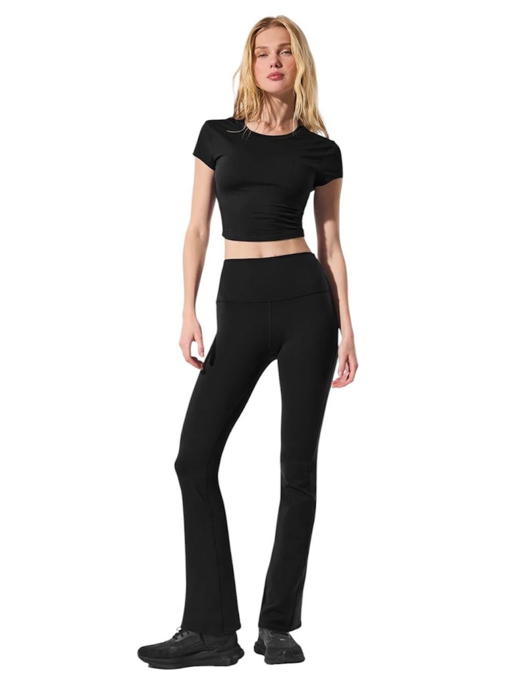 ALO Yoga Air Brush High Waist 7/8 Boot Cut Legging In Black